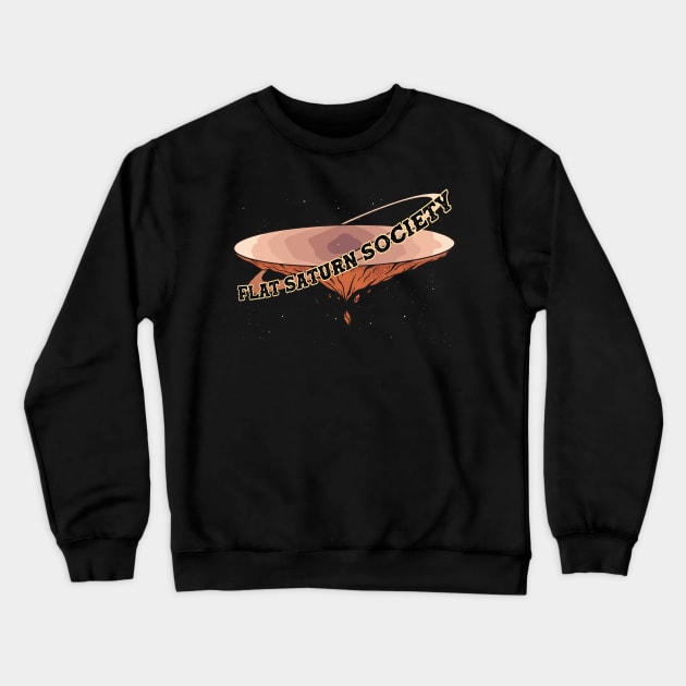 Funny Space Astronomy FLAT SATURN SOCIETY Crewneck Sweatshirt by Dibble Dabble Designs